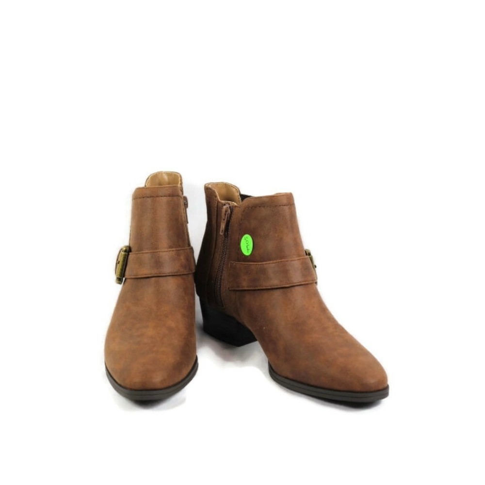 Aerosoles Crossout Brown Women's Booties Side Zip Textile Upper Side 7 M - Picture 4 of 14